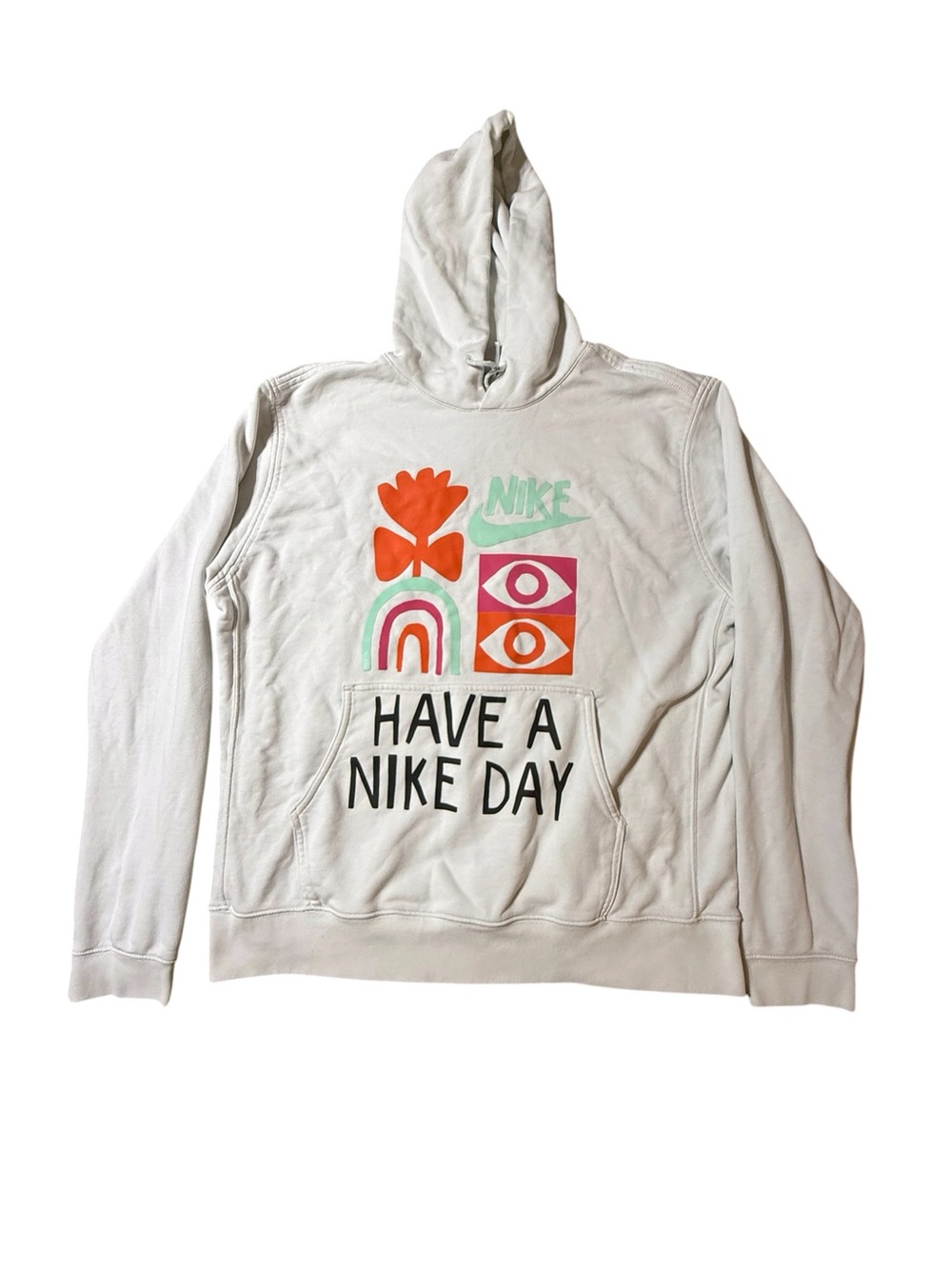 Nike Have A Nike Day Hoodie XL White Pullover Graphic DQ4171-100 HTF